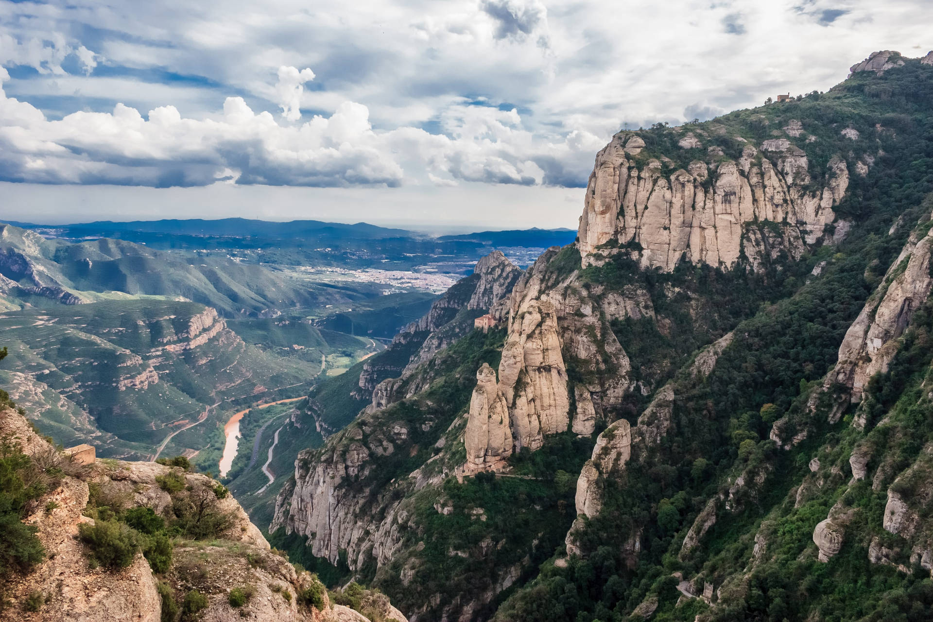 Montserrat Vibrant Mountains Background