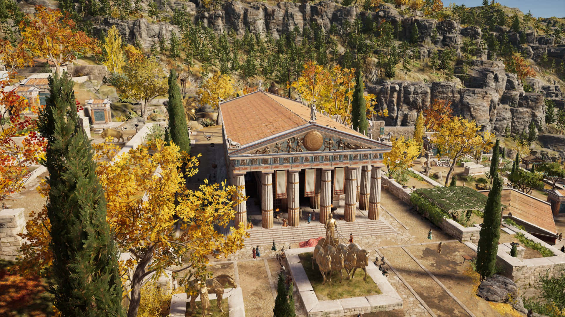 Monument At Temple Of Apollo Background