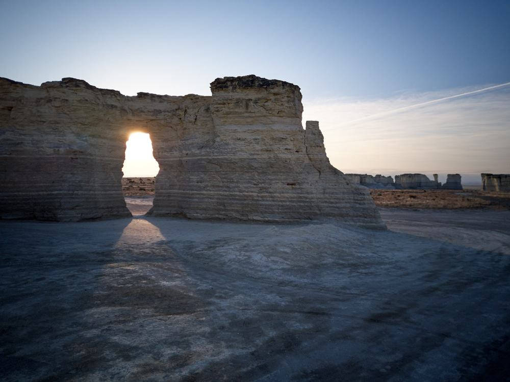 Monument Rocks In Wichita Background