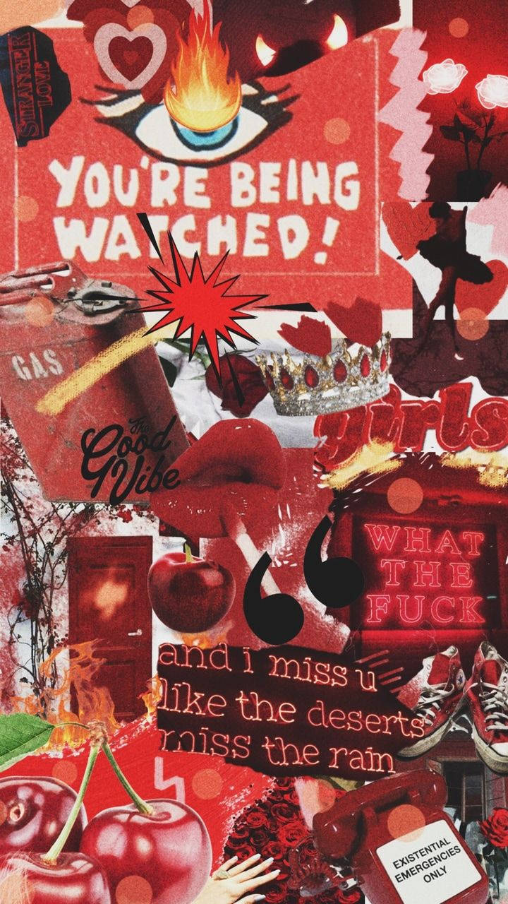 Mood Board Red Aesthetic Iphone Background