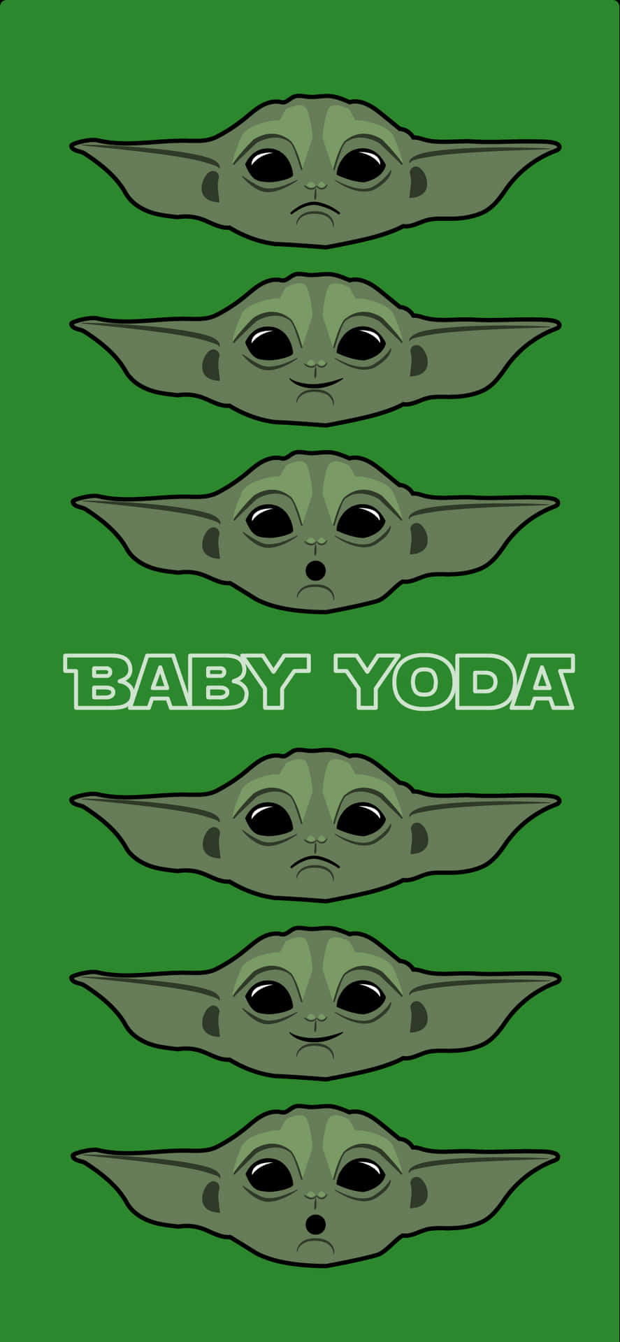 Mood Faces Baby Yoda Cartoon Background