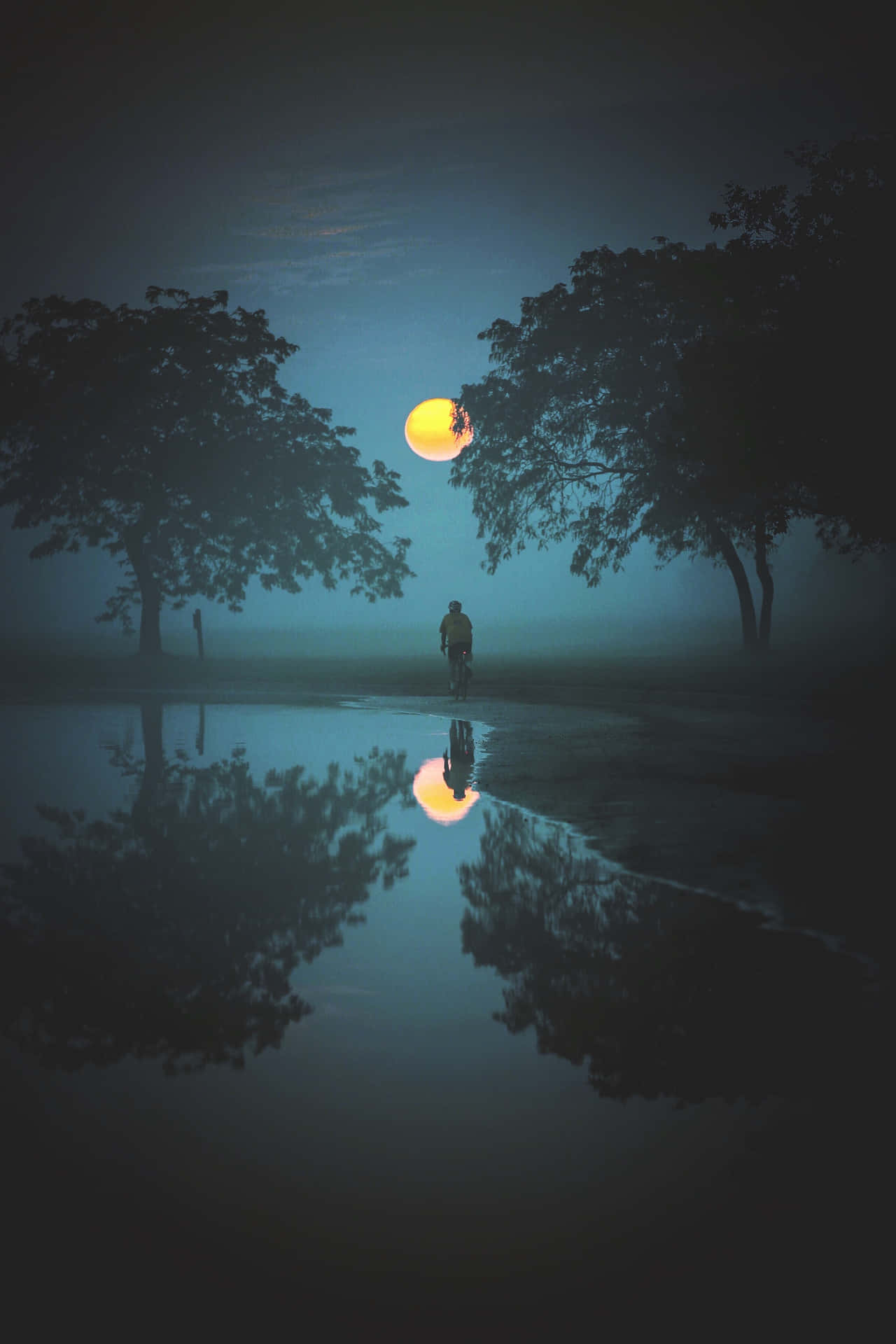 Moody Reflection Of A Man Background