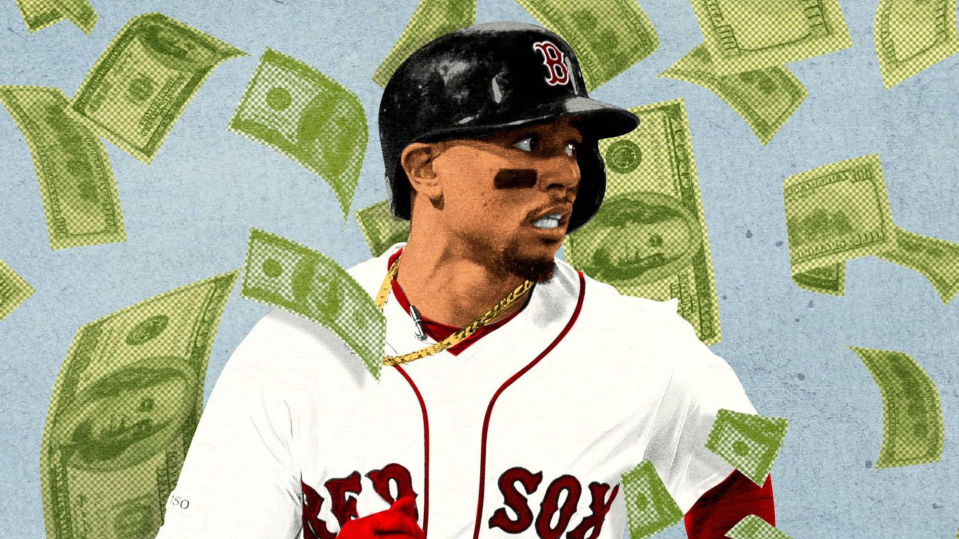 Mookie Betts With Money Background