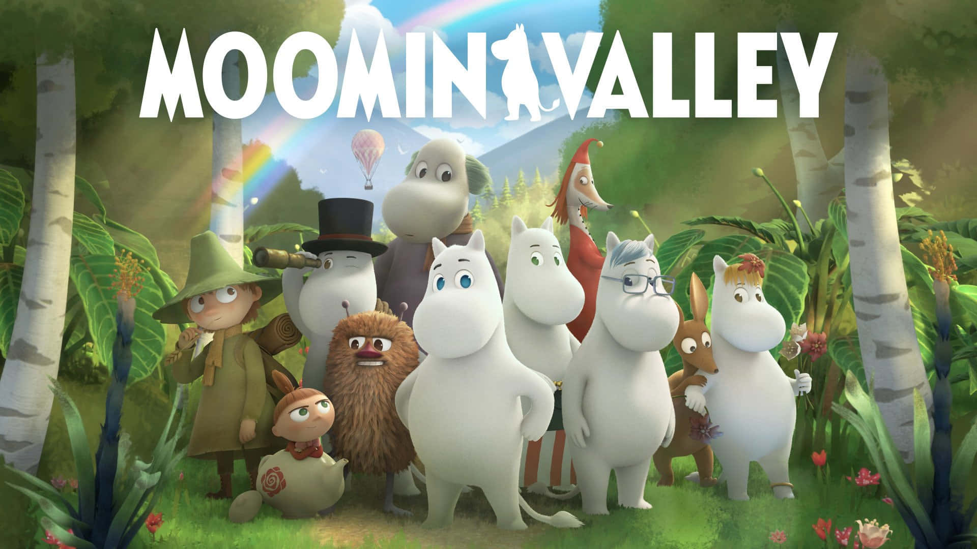 Moomin Desktop Background With Many Characters Background