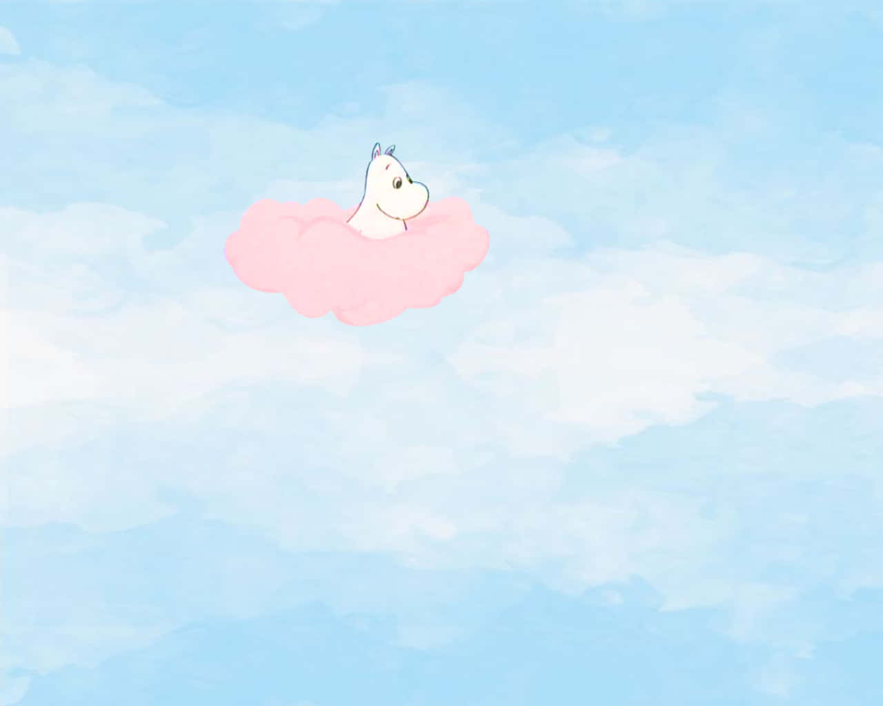 Moomin Desktop In Pink Clouds Background