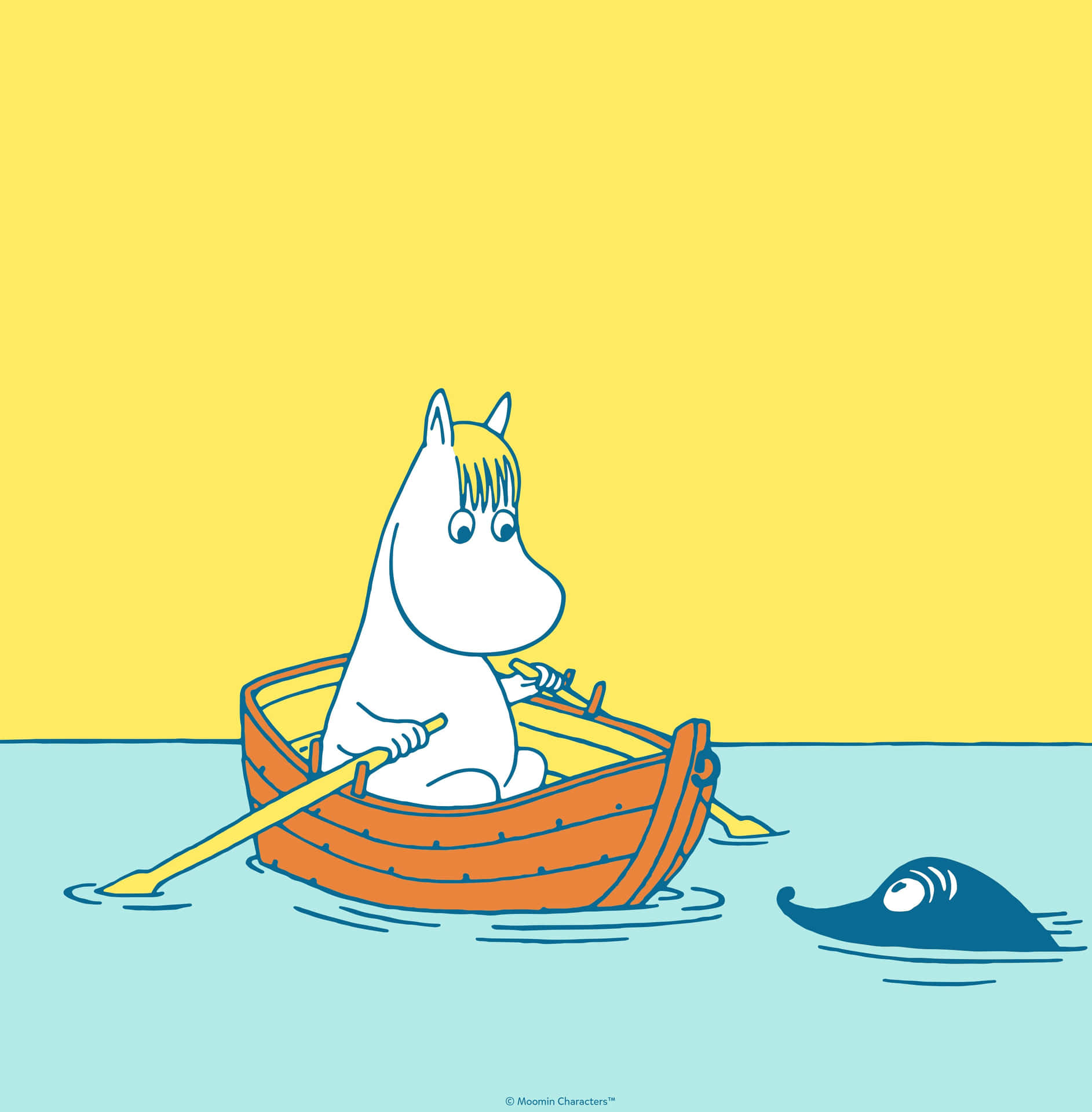 Moomin Desktop In Rowing Boat Background