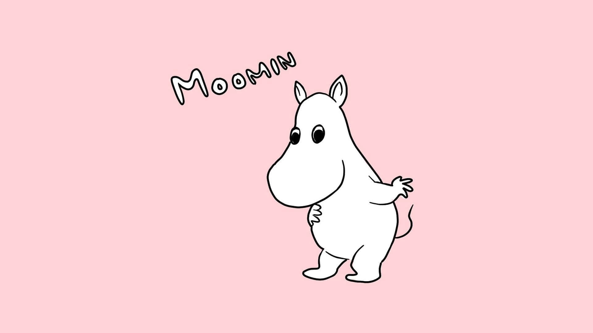 Moomin Desktop On Pink Canvas Background