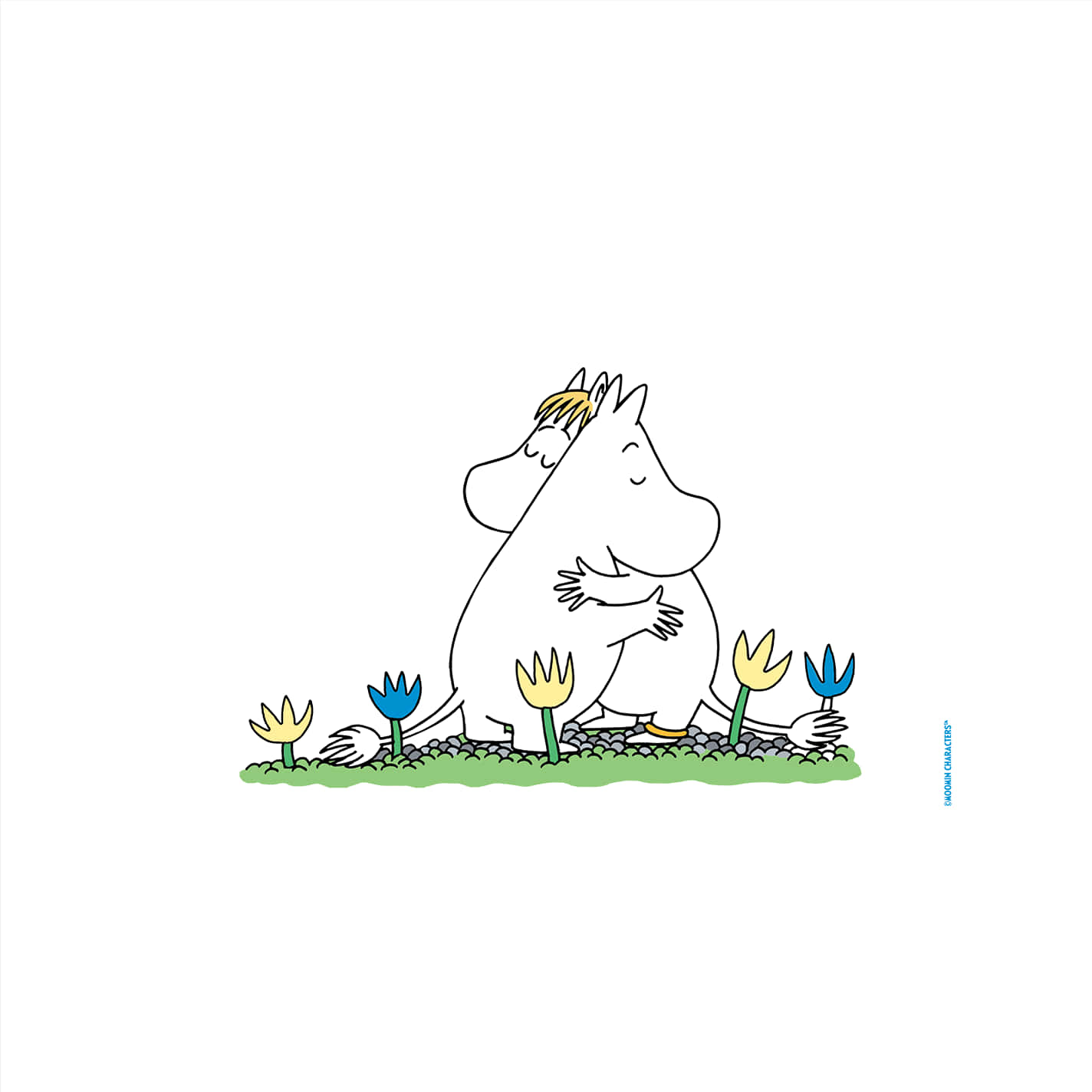 Moomin Desktop White Moomin Hugging Background