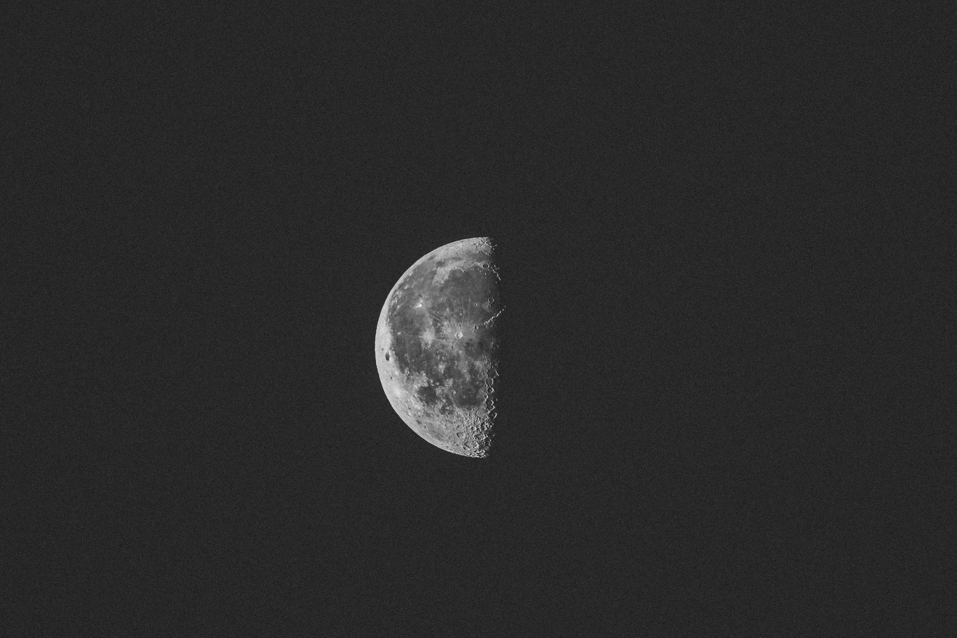 Moon 4k Half Moon In Darkness