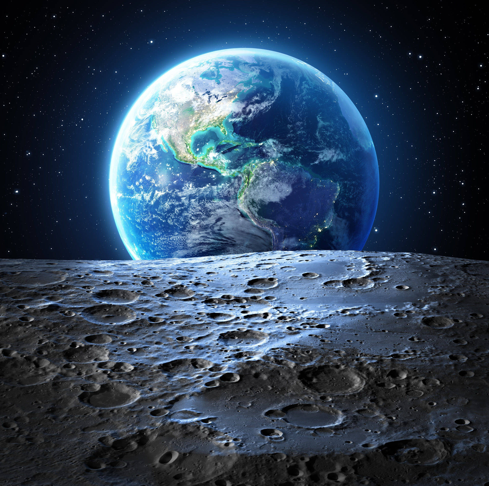 Moon 4k View Of Earth Background