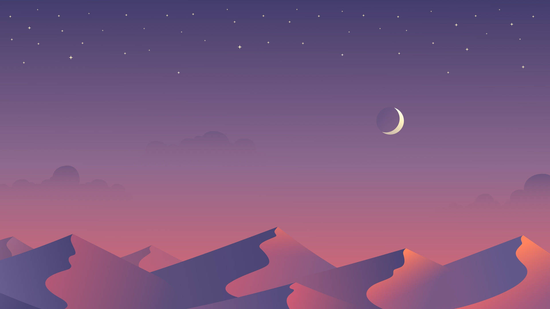 Moon Aesthetic Illustrated Background