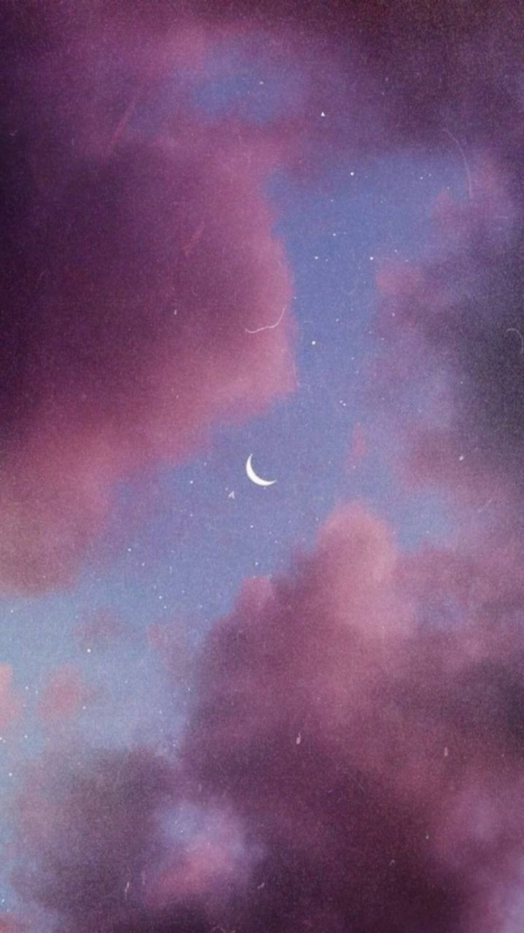 Moon Aesthetic Purple Clouds Background