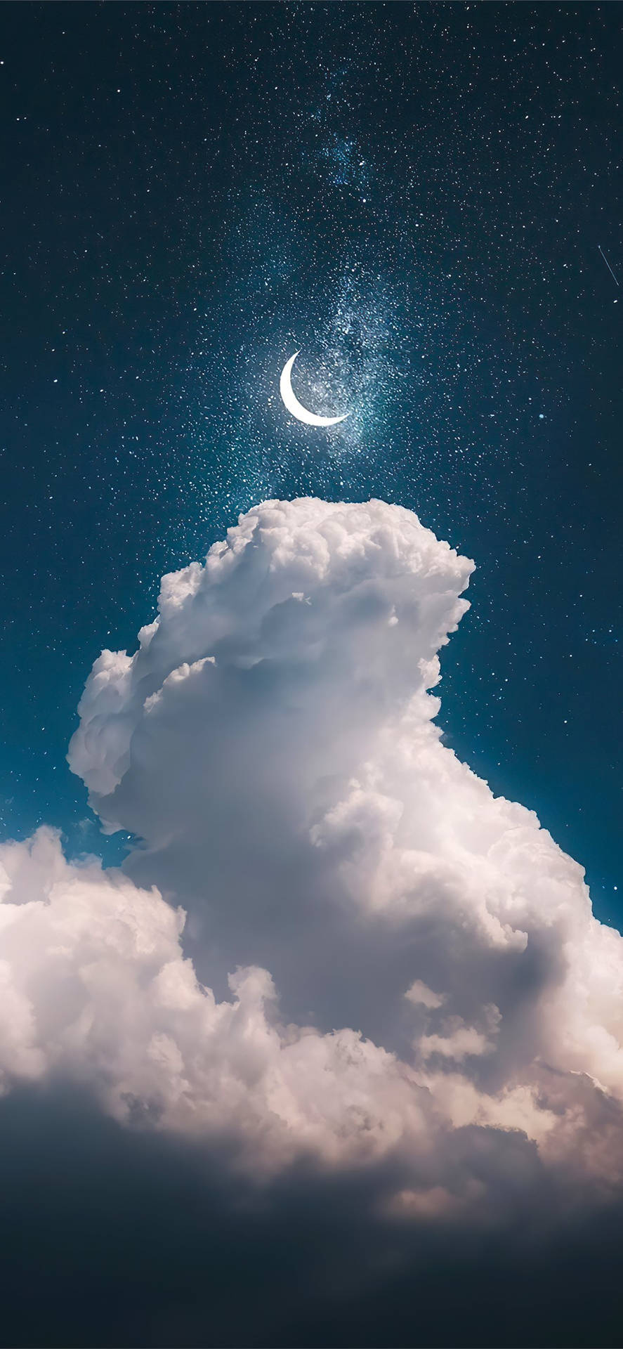 Moon Aesthetic Thick Clouds Background