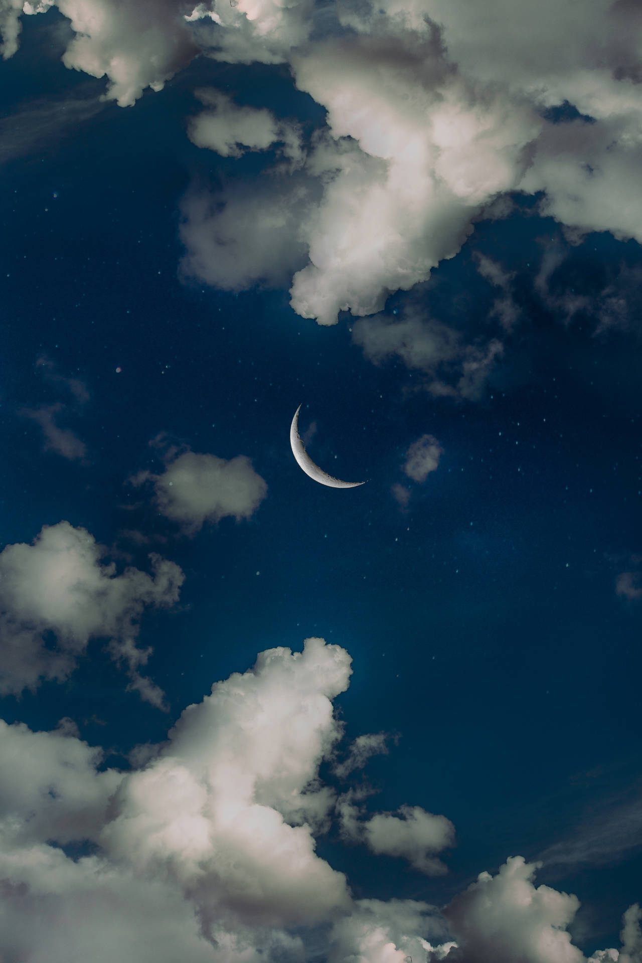 Moon And Clouds Phone Background