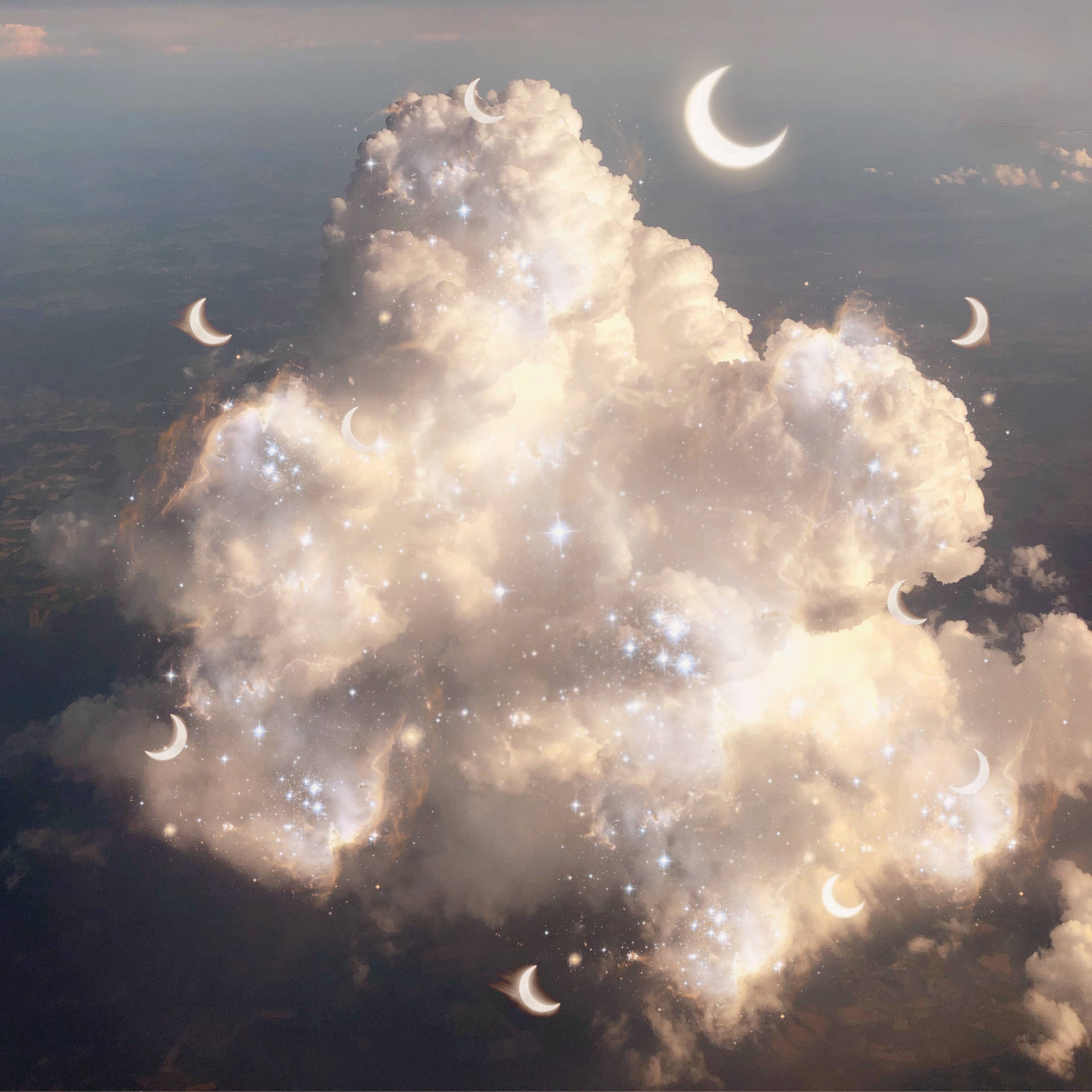 Moon And Stars Clouds Aesthetics