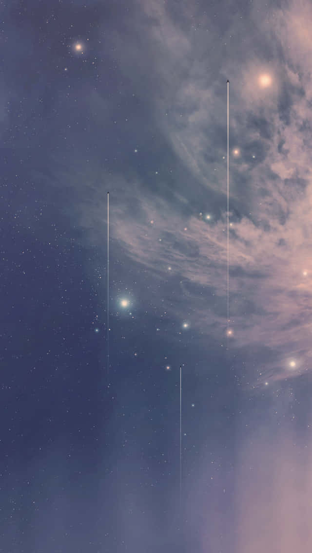 Moon And Stars Iphone With Clouds Background