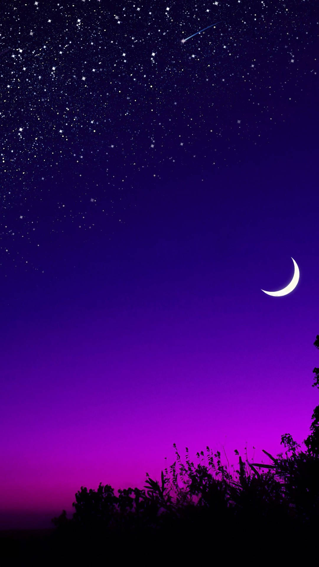 Moon And Stars Periwinkle Sky