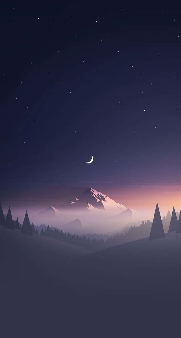 Moon And Stars Phone Minimalist Background