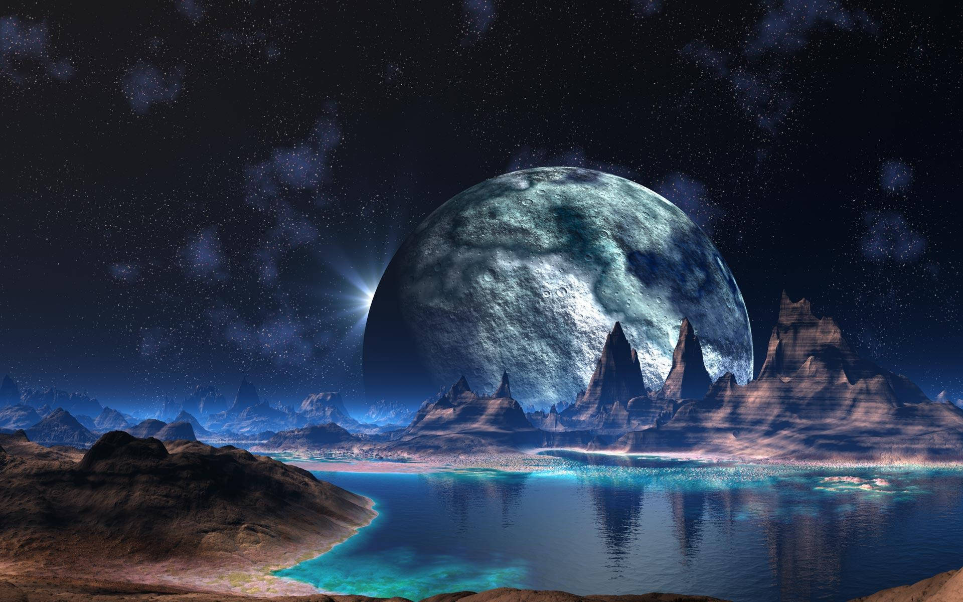 Moon From Planet View Cool Pc Background