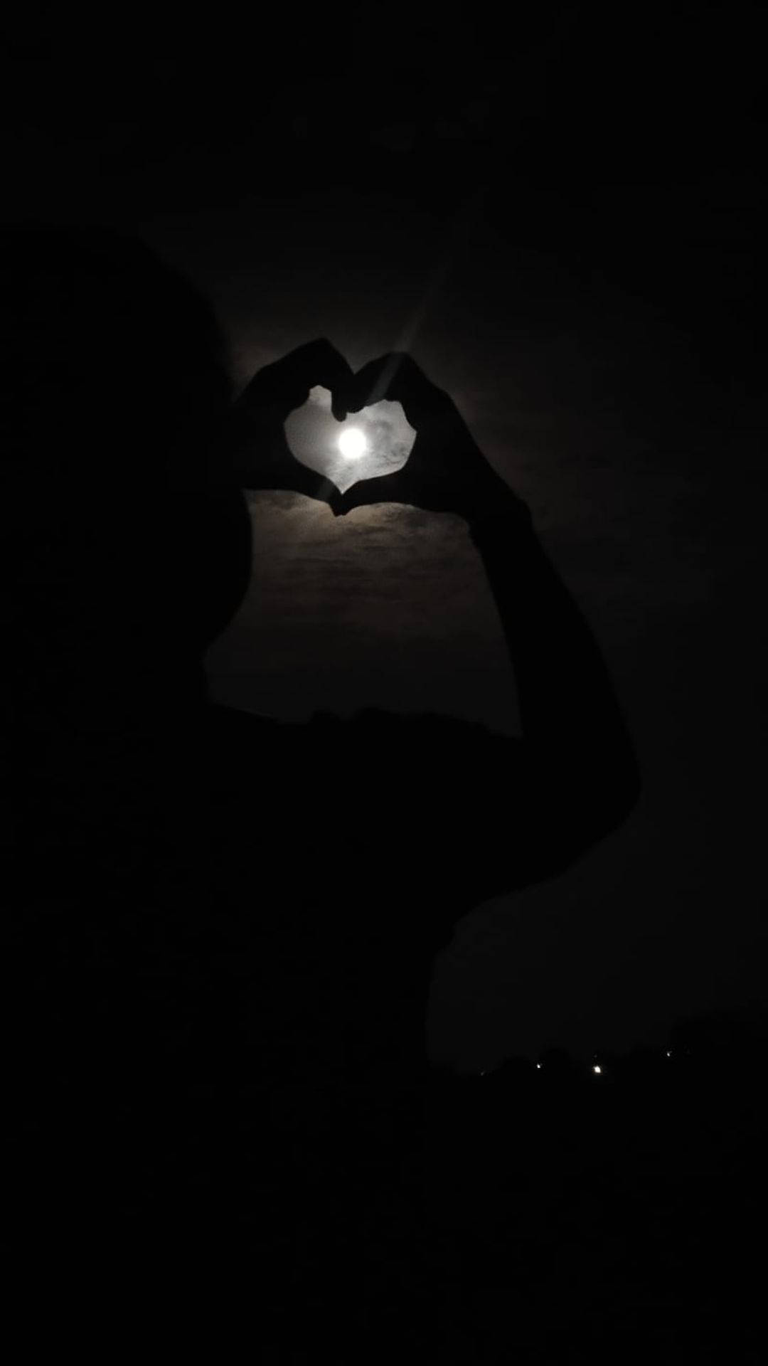 Moon In Black Heart Background