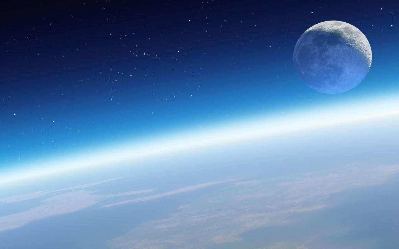 Moon In Space Galaxy Tablet Background