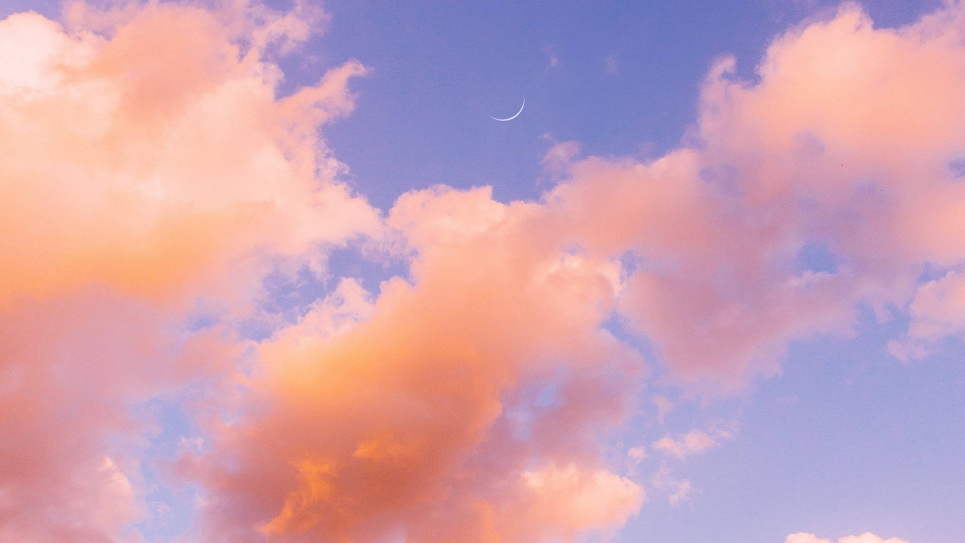 Moon Over The Aesthetic Cloud Background