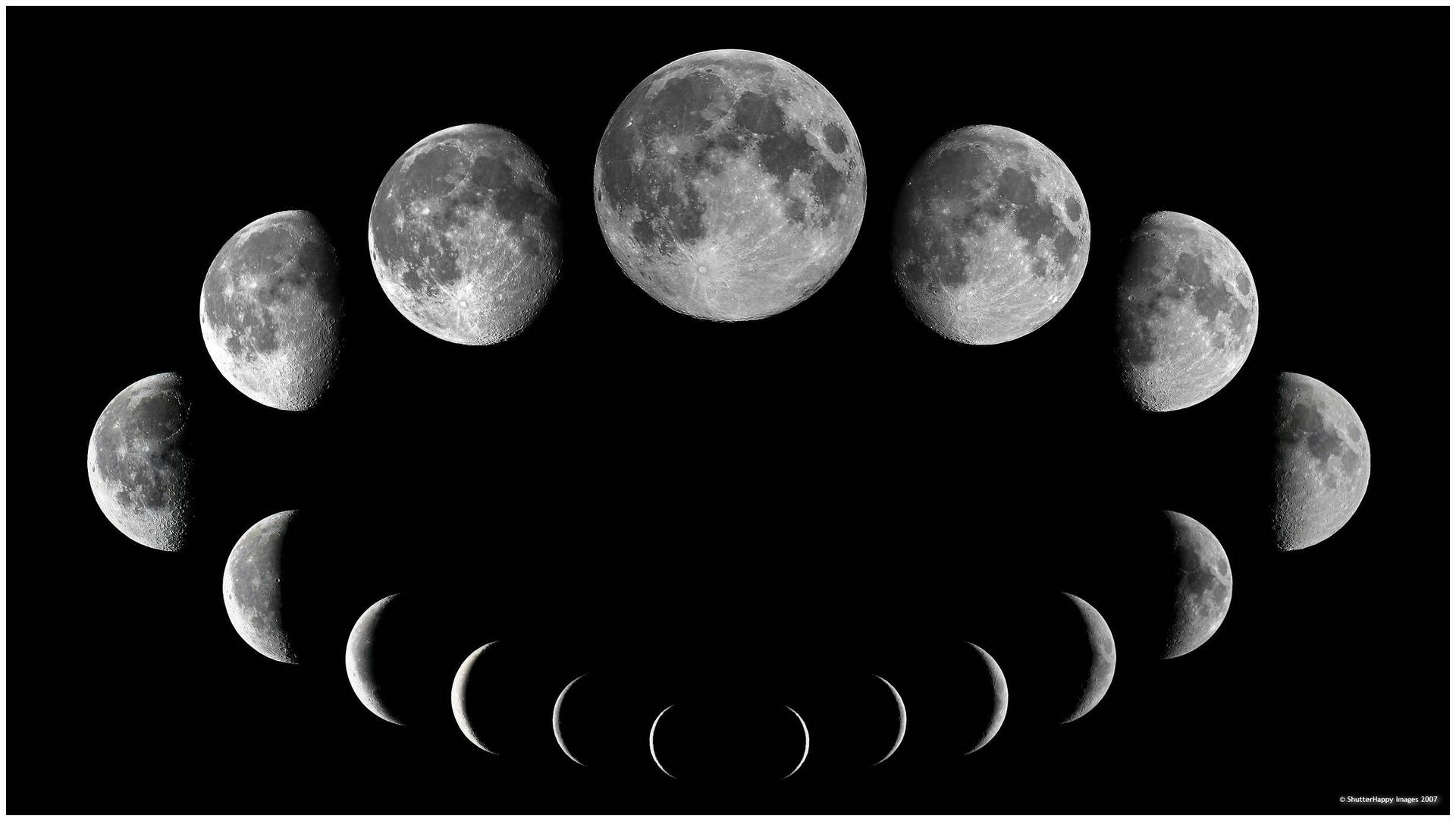 Moon Phases Forming A Circle Background