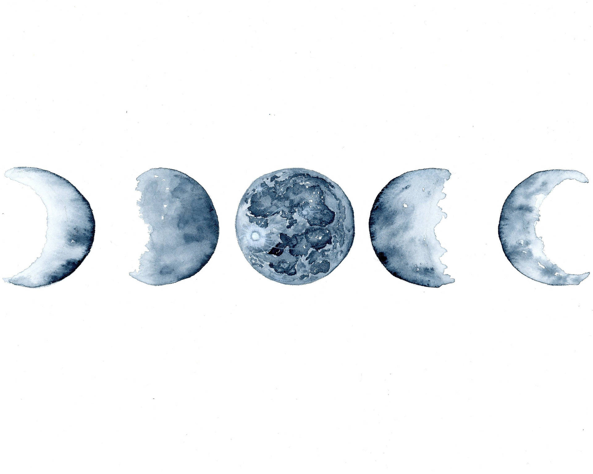 Moon Phases In White Background Background