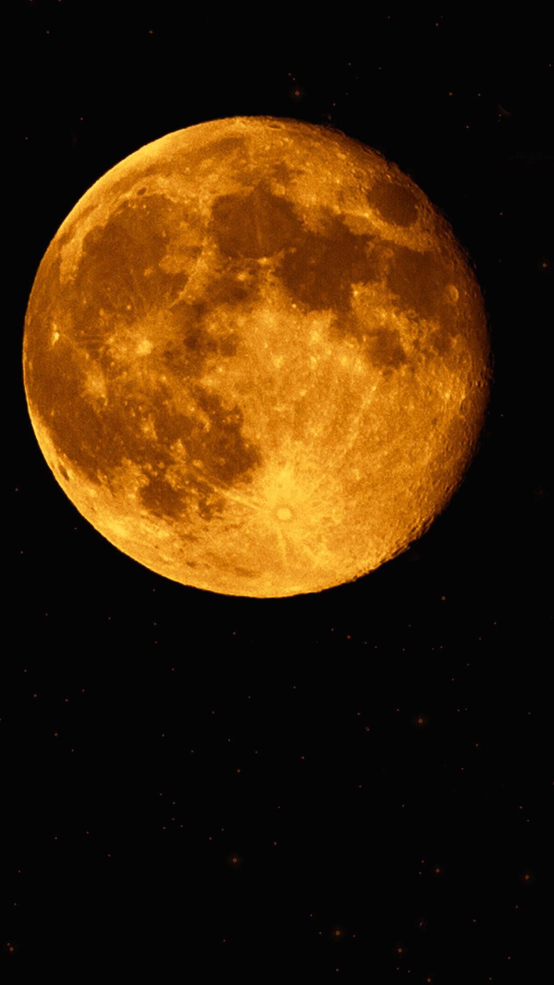 Moon Phone Bright Yellow Background