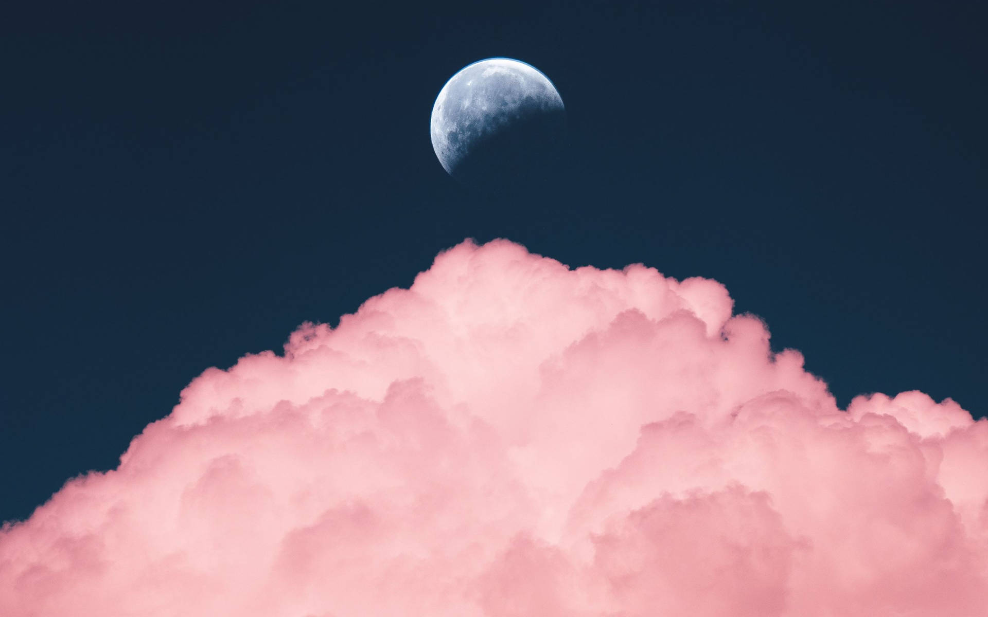 Moon Pink Clouds Macbook Pro Aesthetic Background