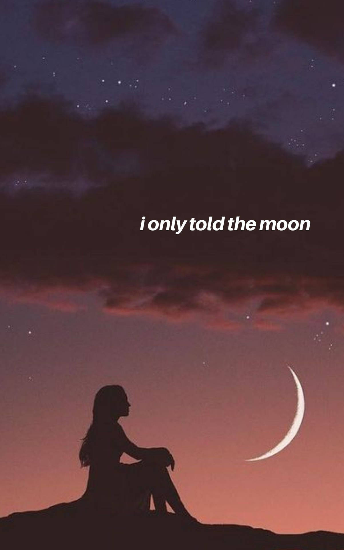 Moon Quotes Girl Background