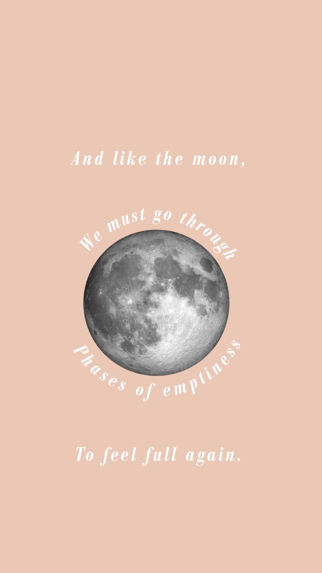 Moon Quotes Peach Background