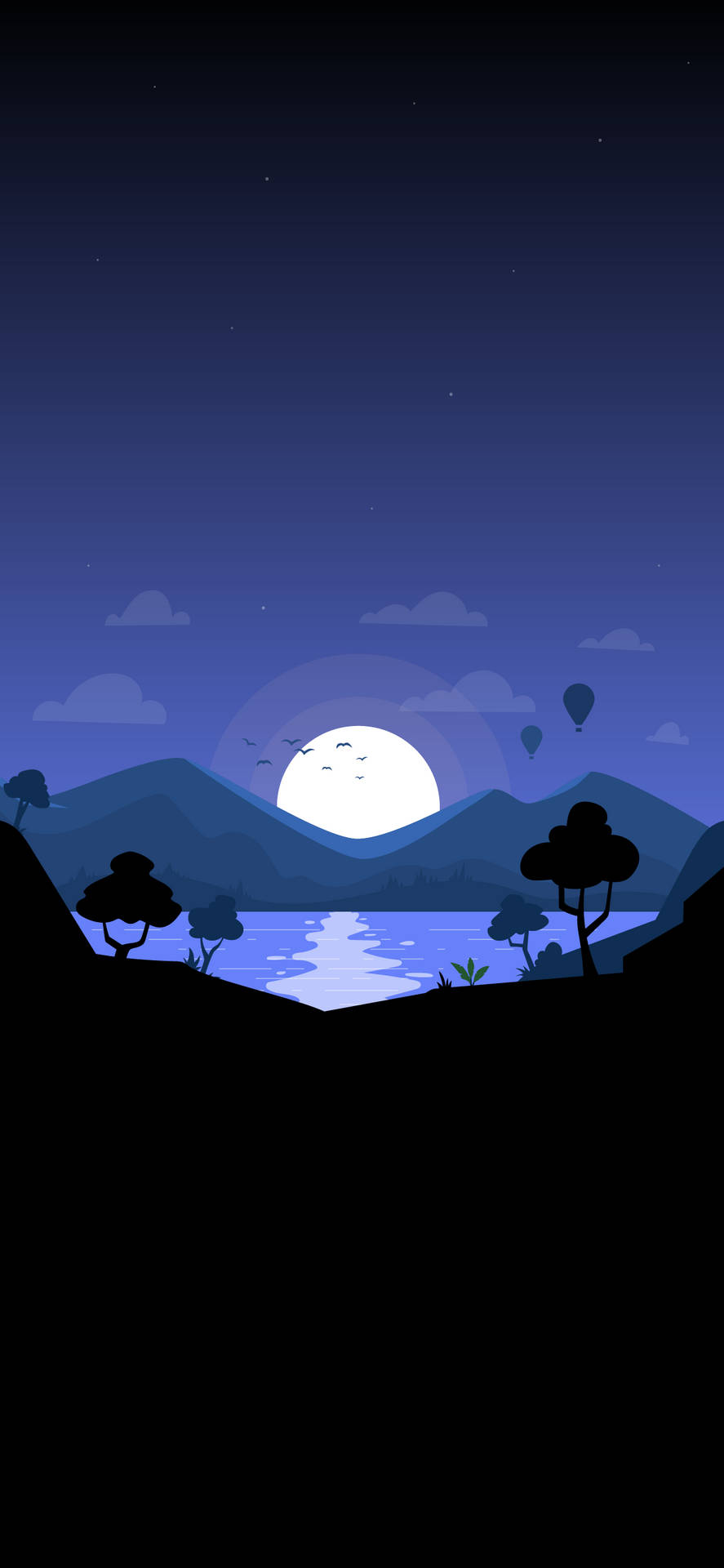 Moon Rising Cool Android Background