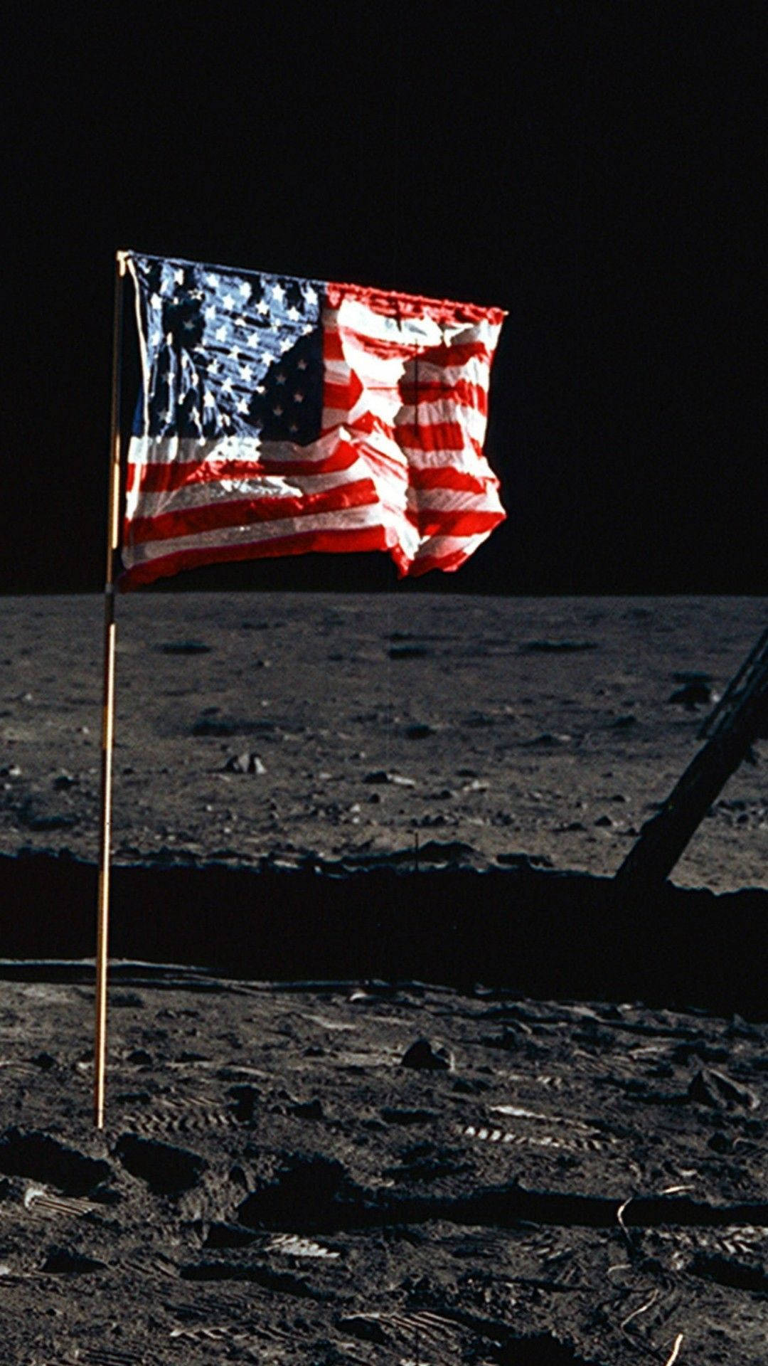 Moon With Flag Of America Iphone Background