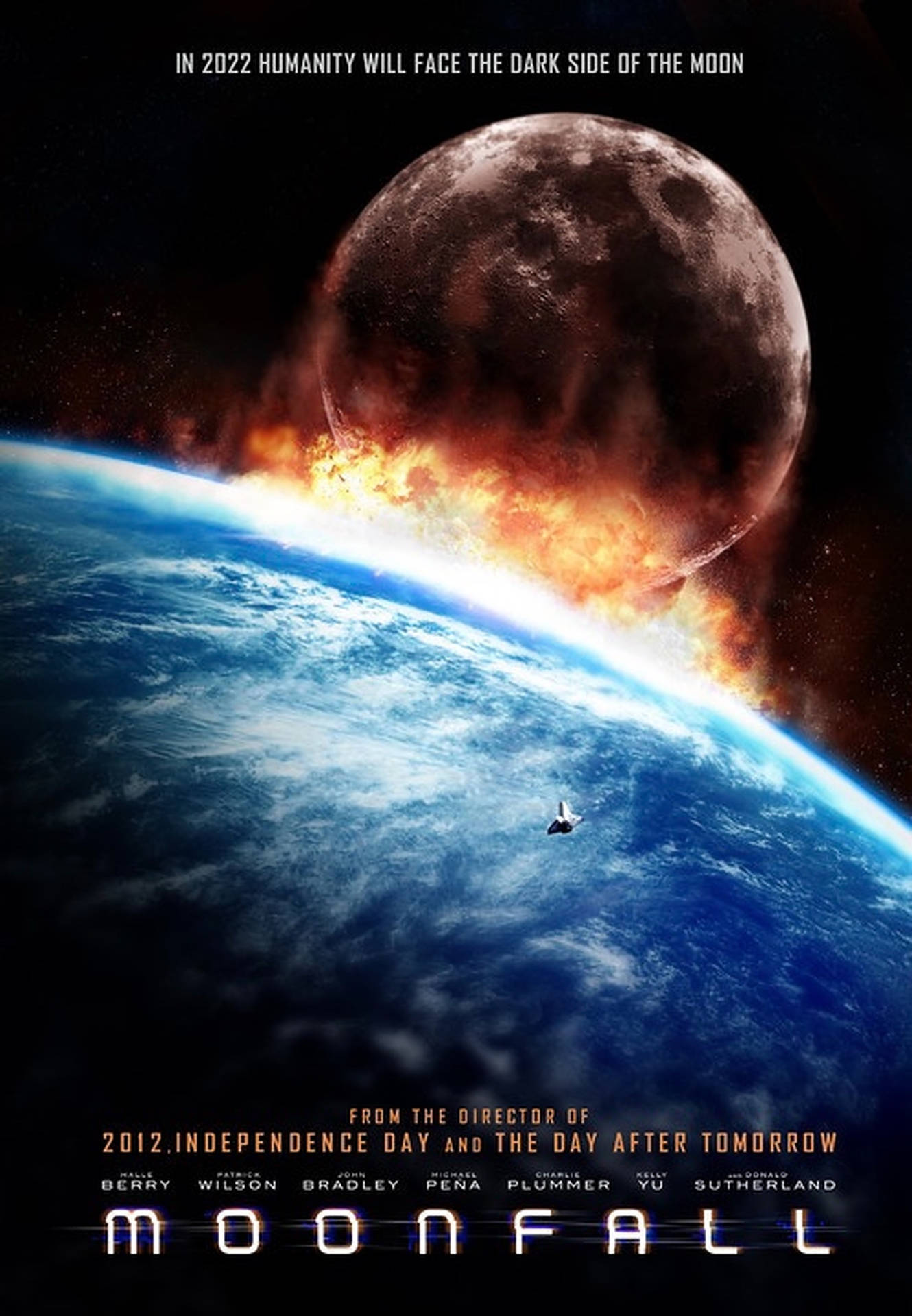 Moonfall Poster Moon Crashing Earth Background