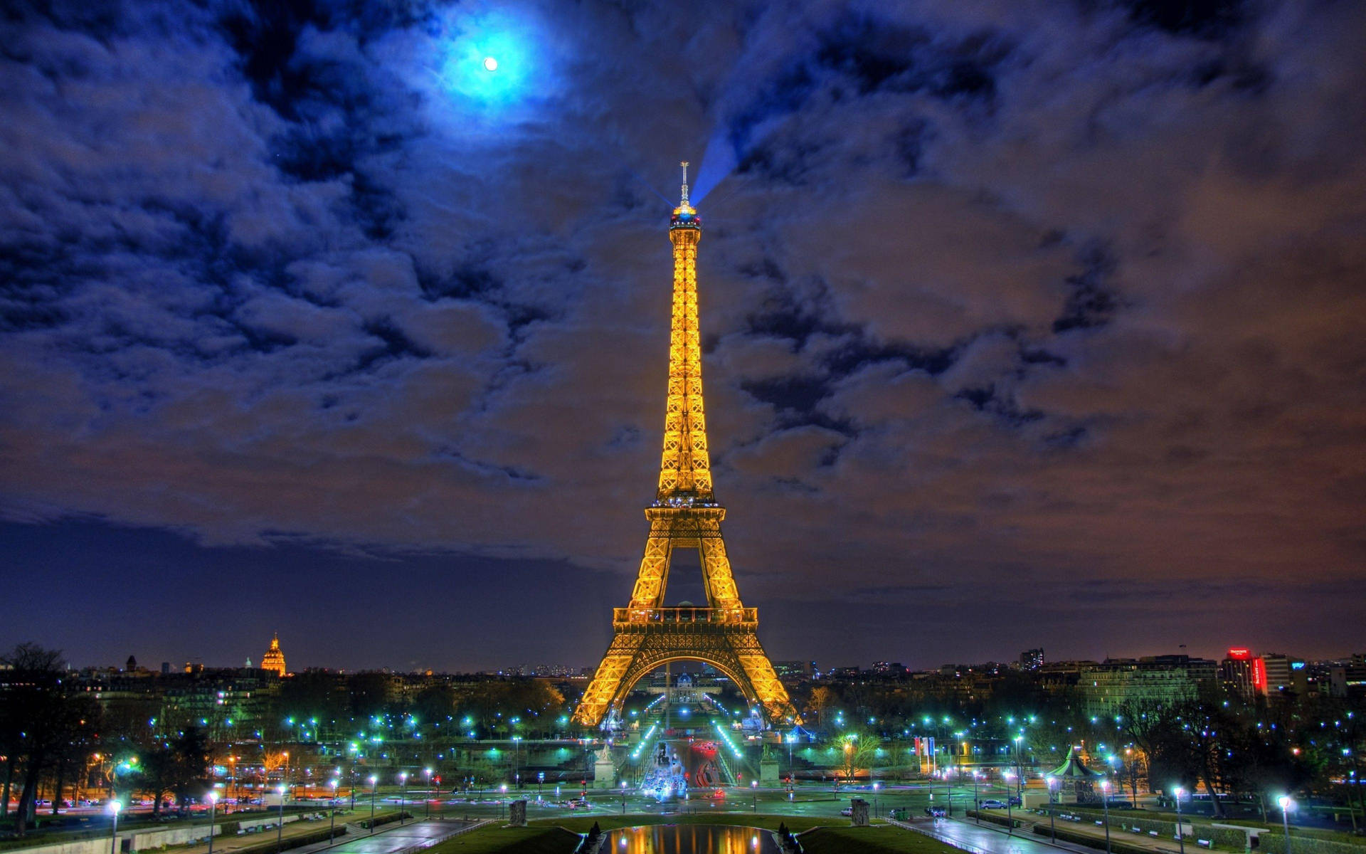 Moonlight On Paris Eiffel Tower