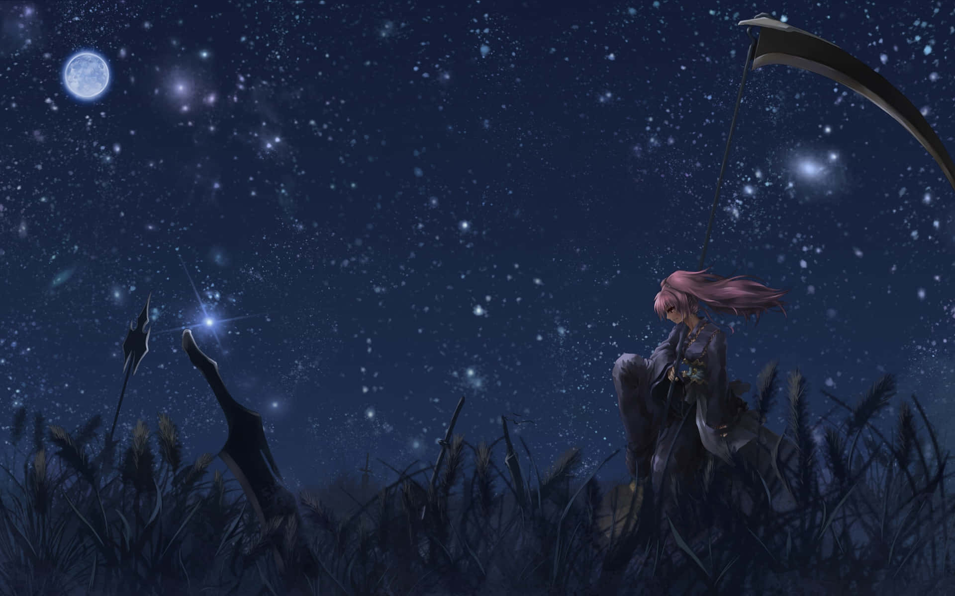 Moonlit_ Anime_ Reaper_in_ Field Background