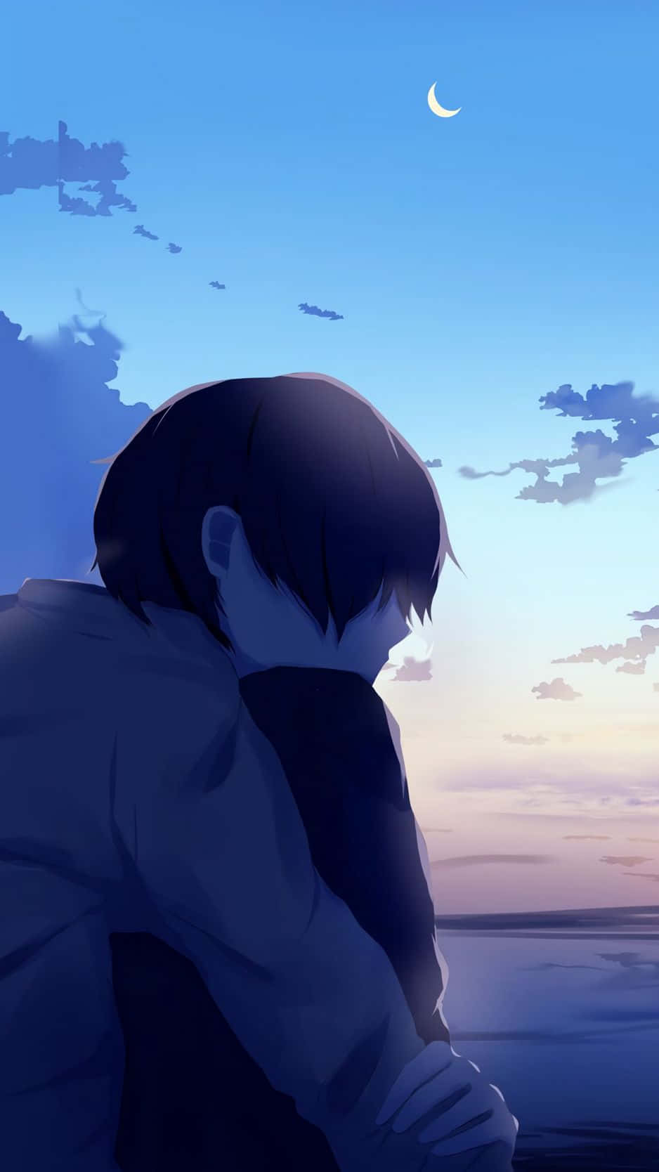 Moonlit Solitude Anime Scene Background