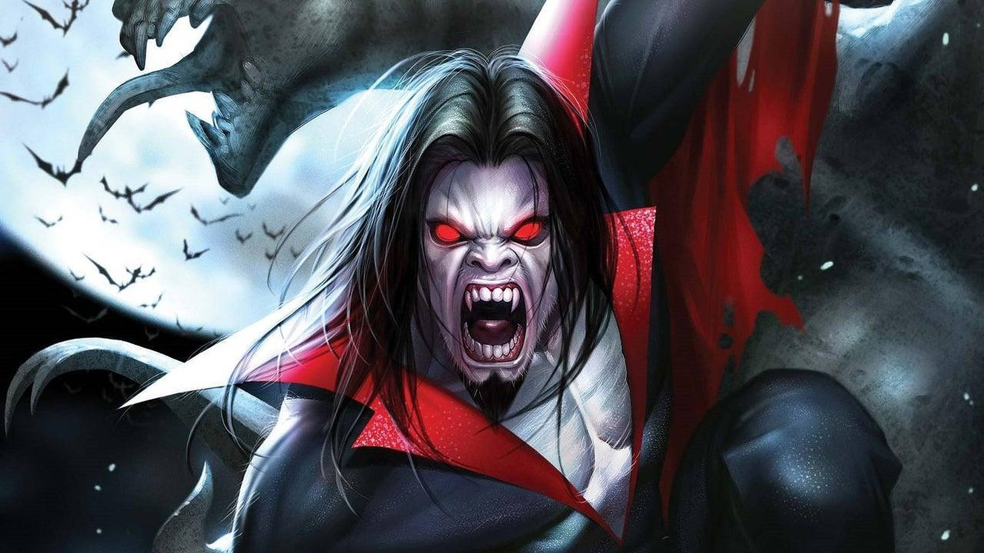 Morbius Angry Red Eyes Background