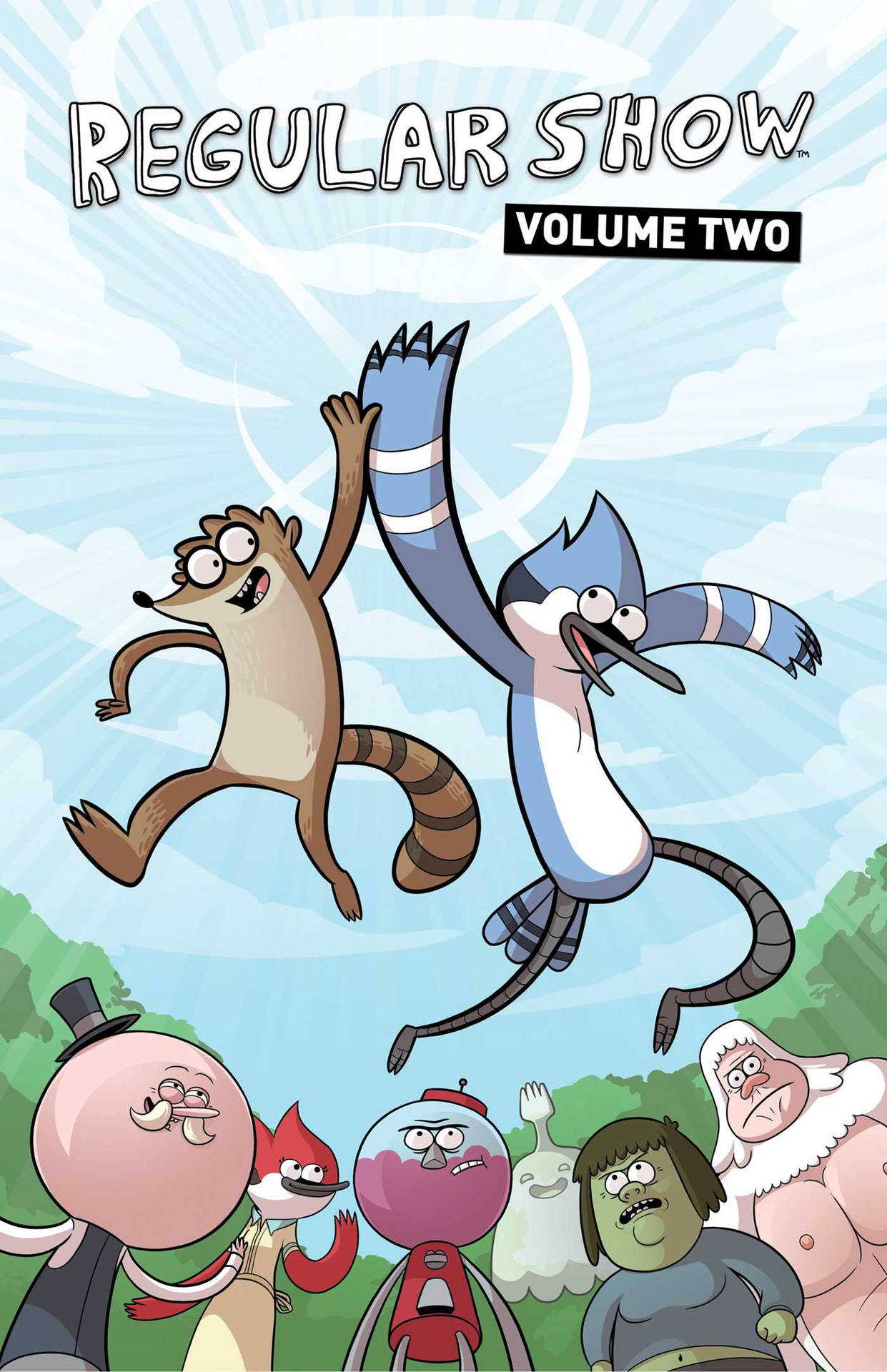 Mordecai And Rigby High Five Background