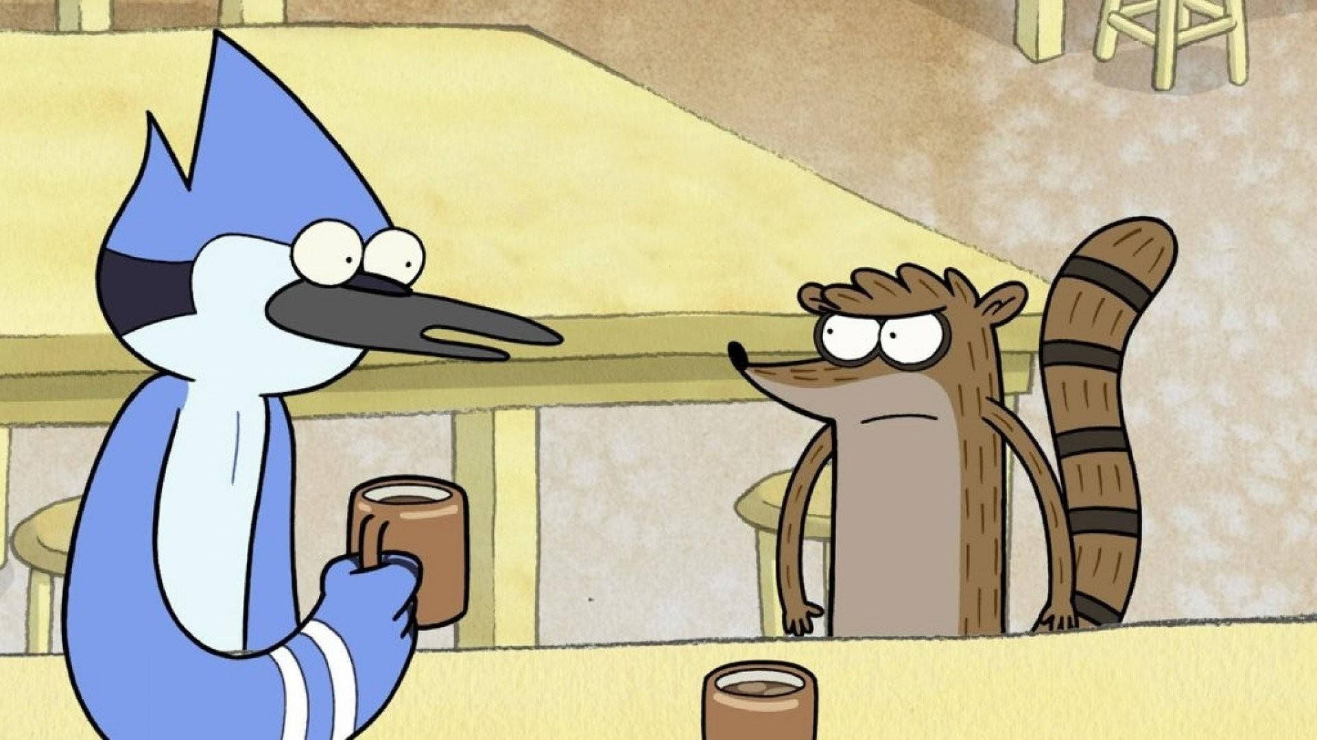 Mordecai And Rigby In Regular Show Background