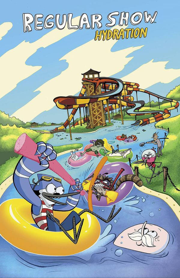 Mordecai And Rigby In The Pool Background