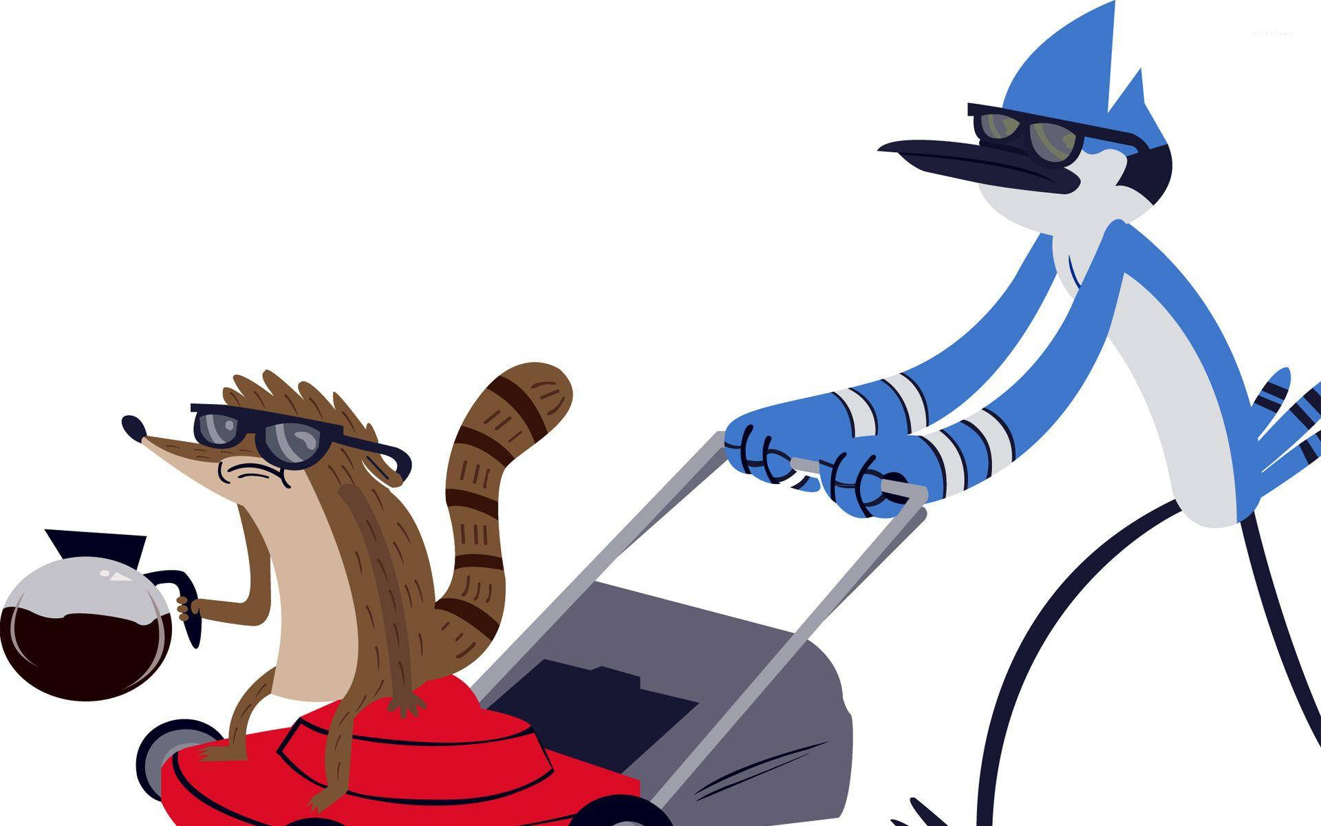 Mordecai And Rigby Vector Art Background