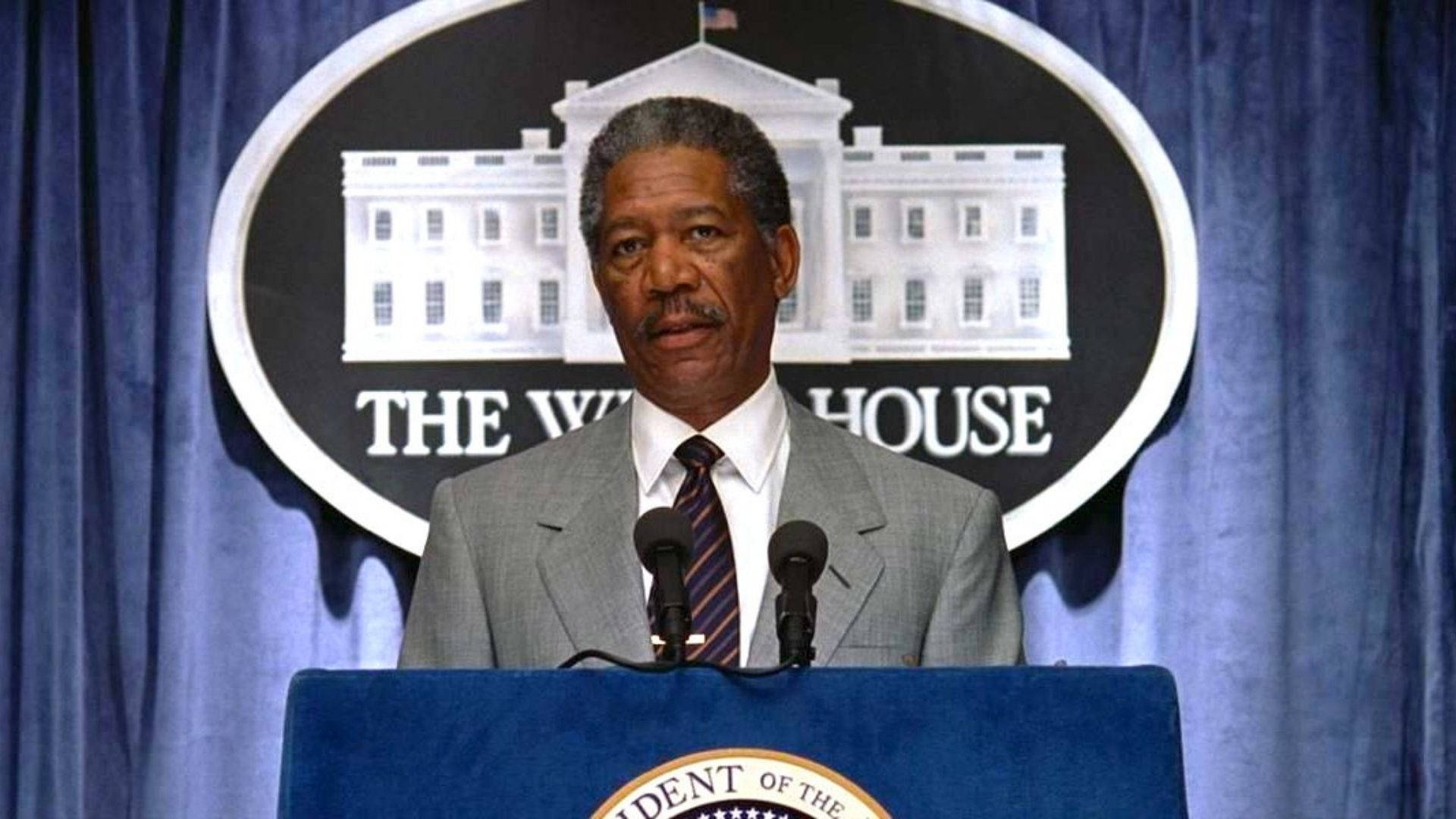 Morgan Freeman At The White House Background