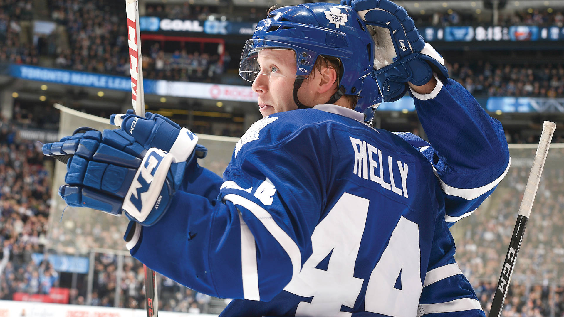 Morgan Rielly Blue Jersey Background