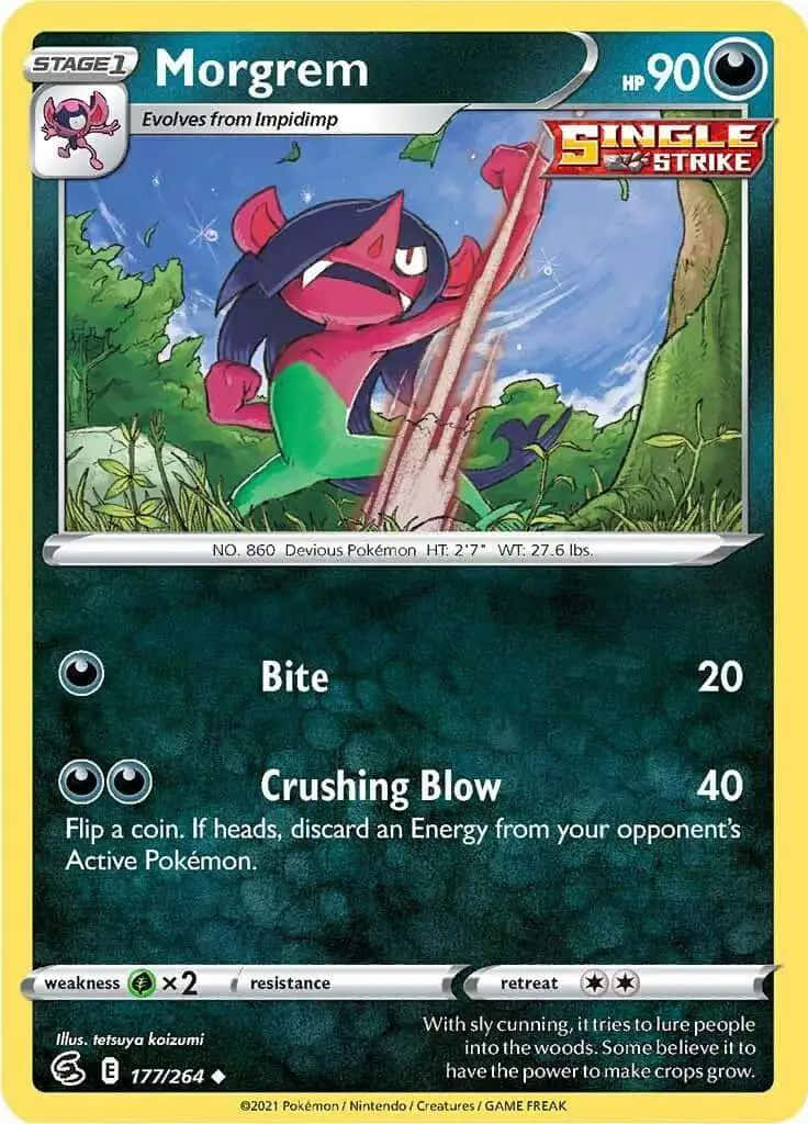 Morgrem Pokemon Card Single Strike Background
