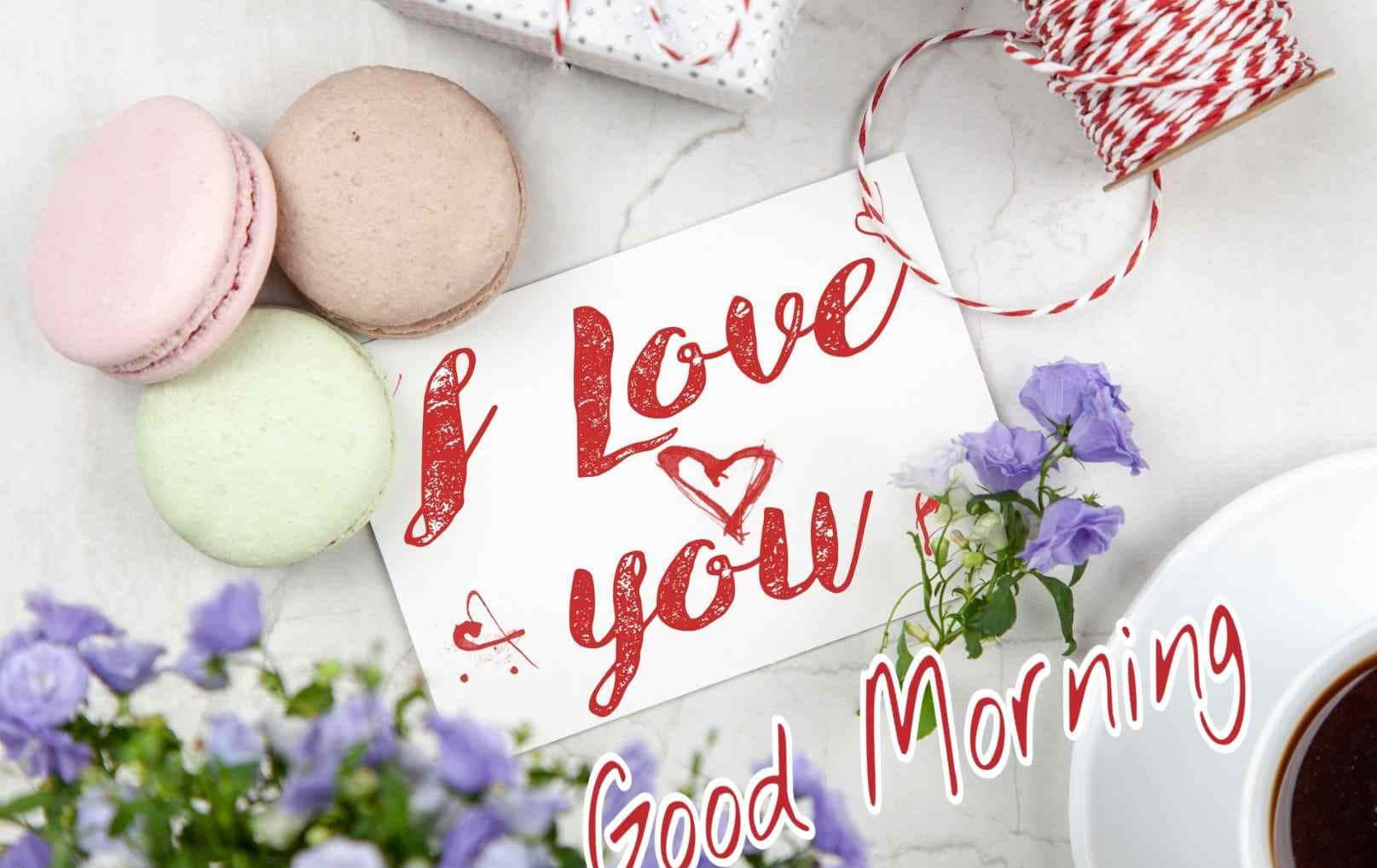 Morning I Love You French Macarons Background