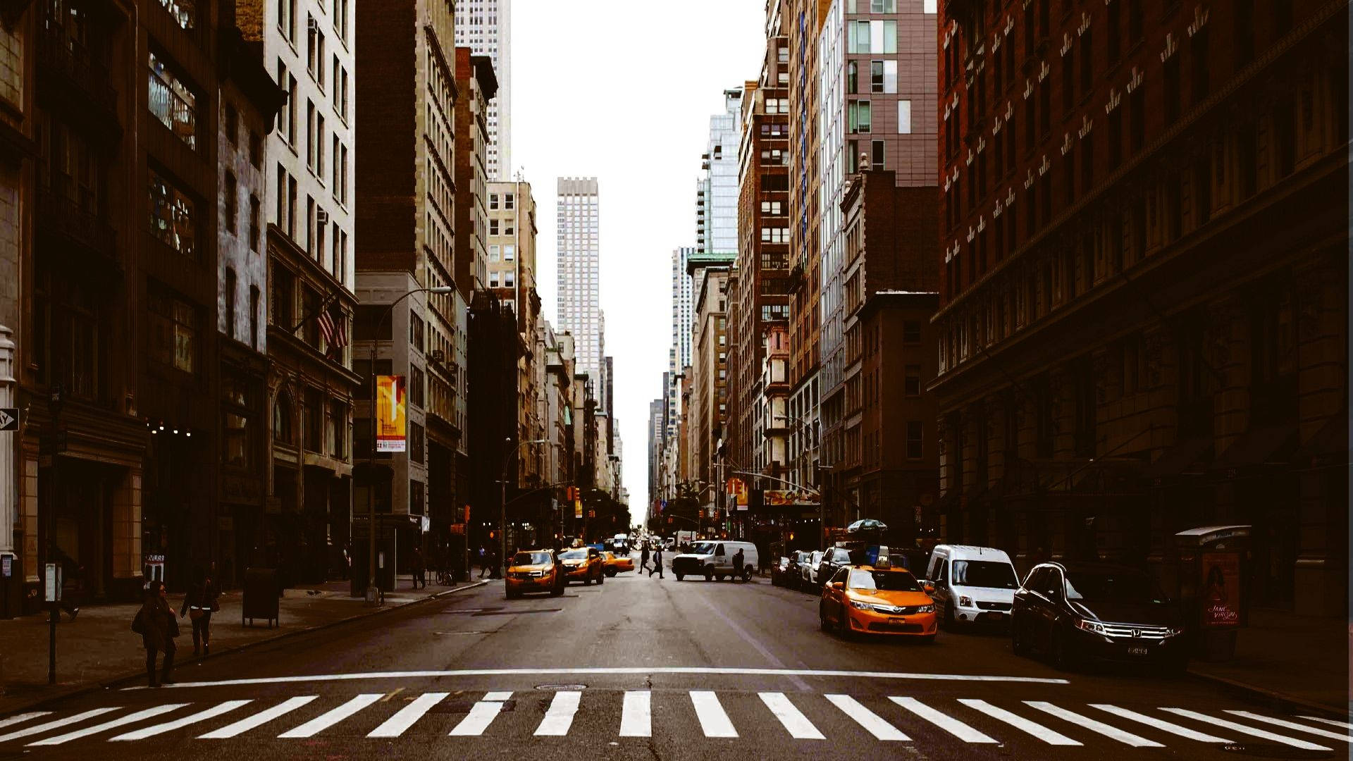 Morning Rush On A New York Street Background