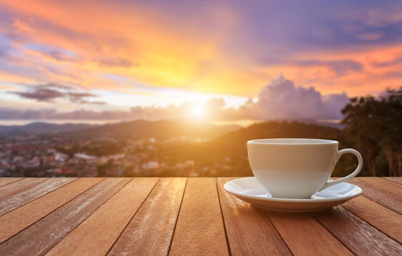 Morning Sunrise Coffee Background
