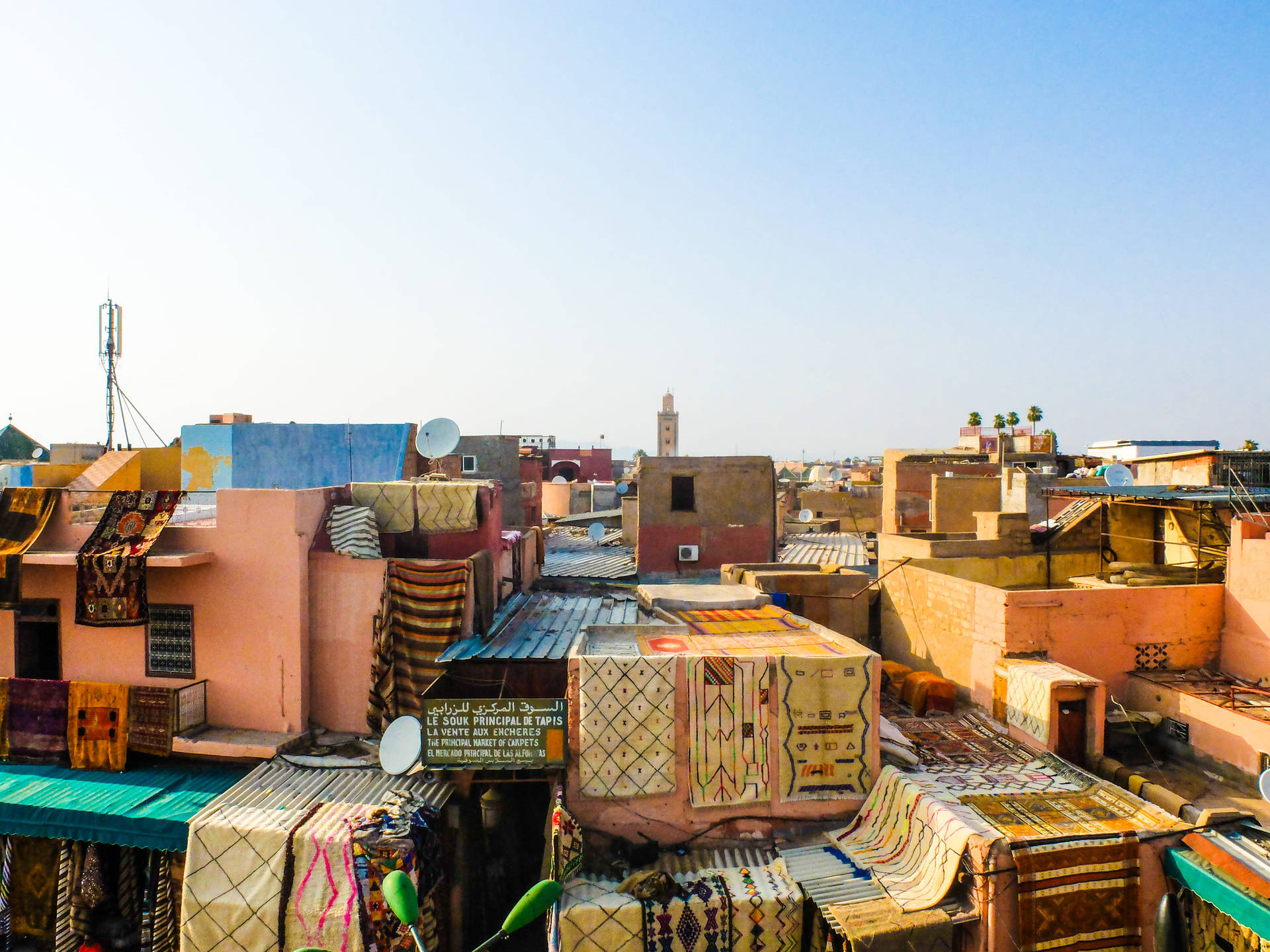 Morocco Colorful Rooftop Background